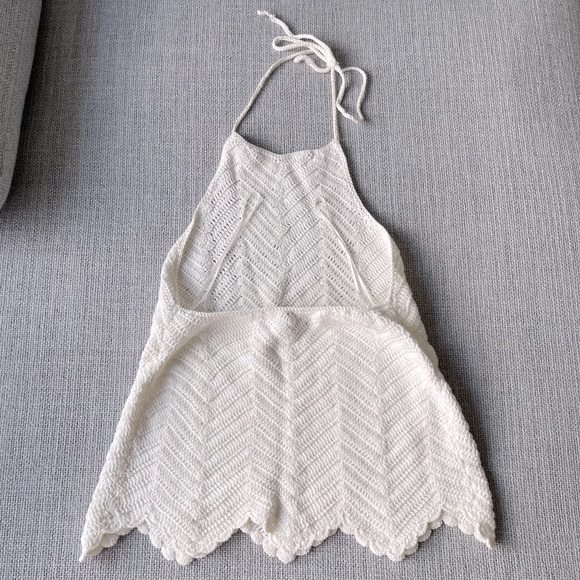 Intermix White Crochet Halter Top - Picture 2 of 3